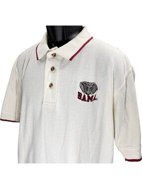 Vintage Alabama Crimson Tide Polo Shirt Mens Large Boa By Blue Dolphin Design